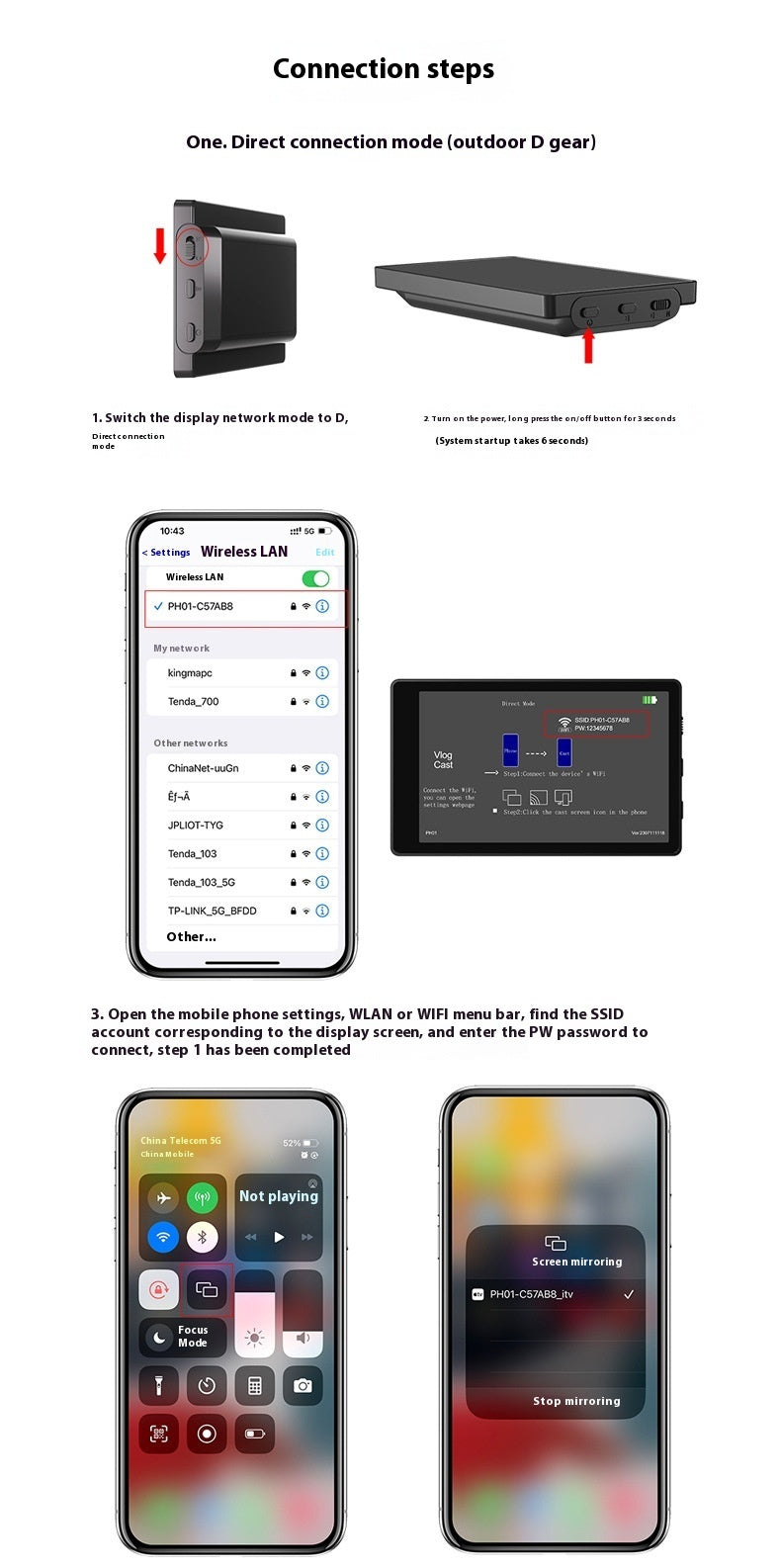 Mobiltelefon Selfie Spegel Skärm