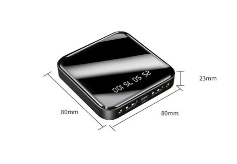 Bärbar Spegel Digital Display Power Bank