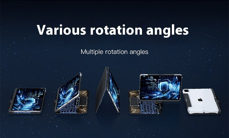 360 Vridbart tangentbord Klart fodral för IPad