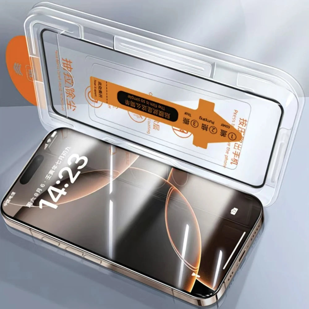 BAPPSUS – Dammfritt skärmskydd i härdat glas för iPhone 16 & 17-serien