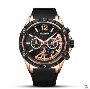MEGIR Men's Sports Quartz Watch with Multi-Function Dial