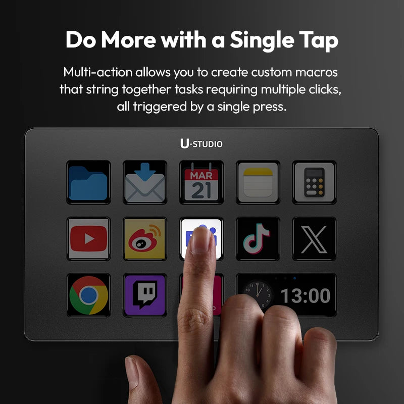 Ulanzi D200 – Stream Deck med 13 anpassningsbara LCD-knappar