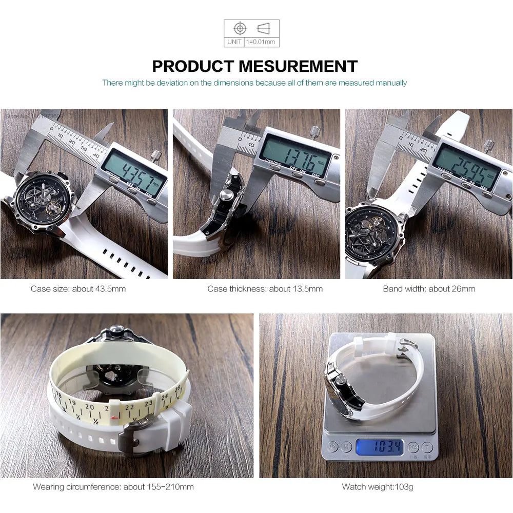 MEGIR Automatisk Mekanisk Herrklocka – Skeleton Dial