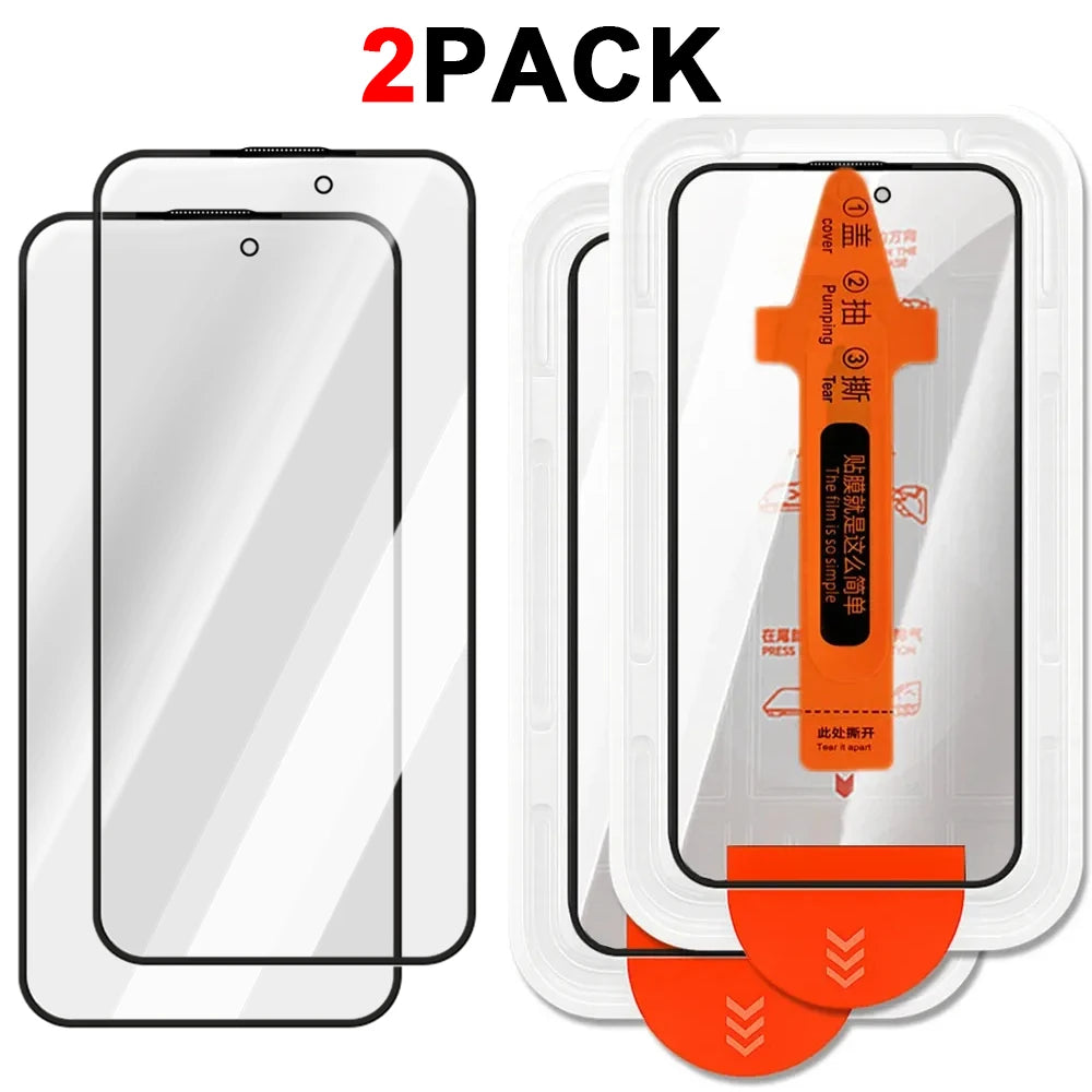 BAPPSUS – Dammfritt skärmskydd i härdat glas för iPhone 16 & 17-serien