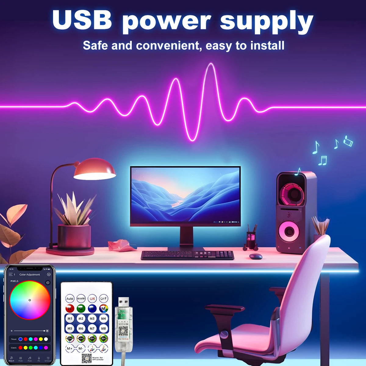 Dekorativ RGB Neonlist