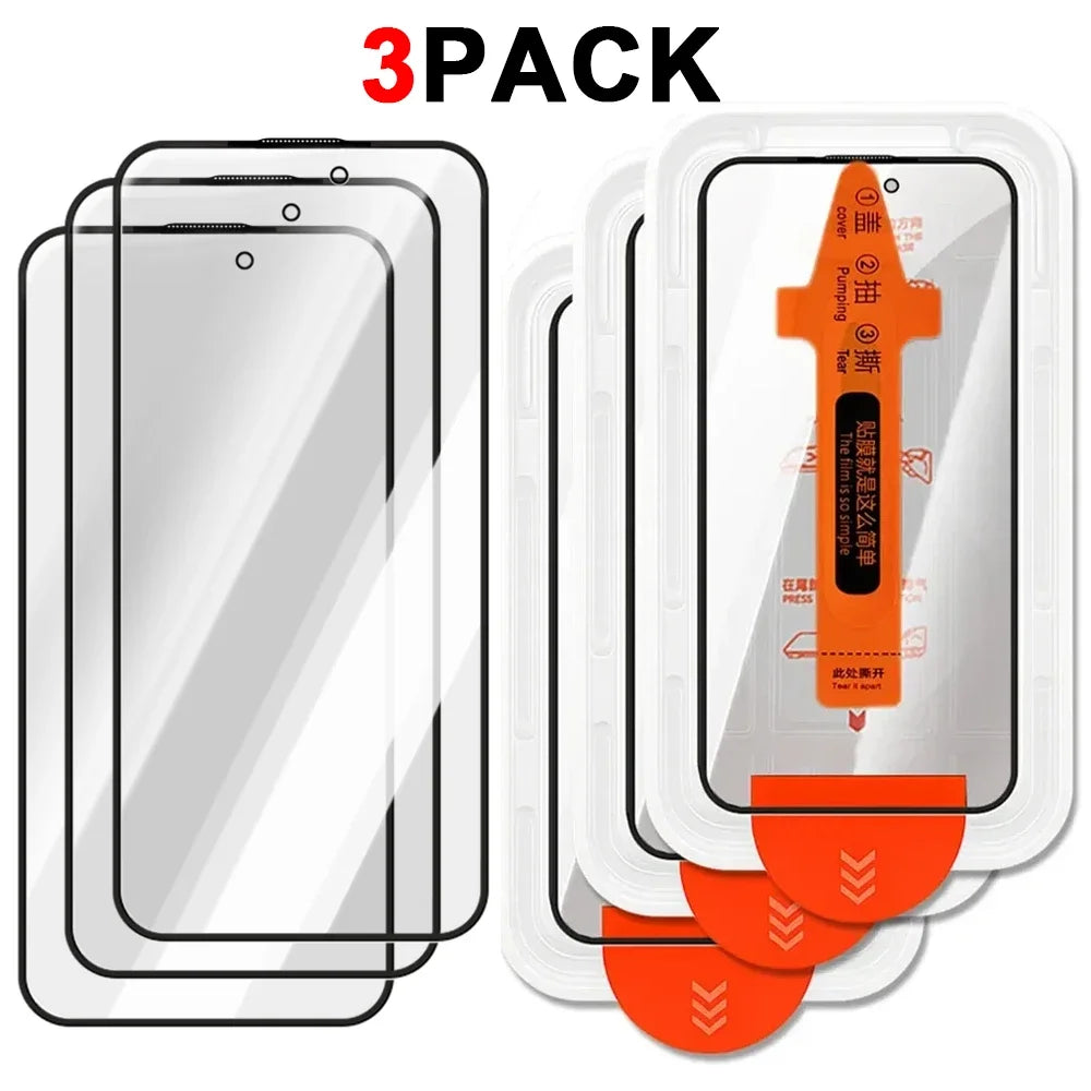 BAPPSUS – Dammfritt skärmskydd i härdat glas för iPhone 16 & 17-serien