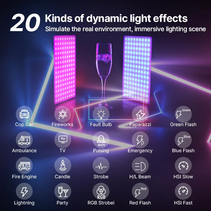 Ulanzi LT003 – Dimbart RGB-panel­ljus 2500–9000K, CRI 95+