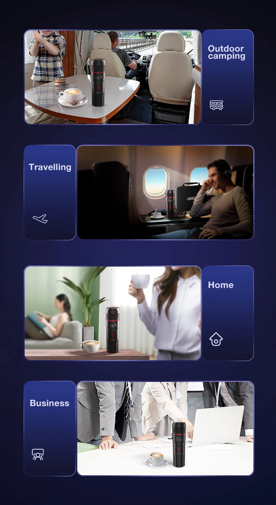 HiBREW H4 – Kompakt kaffemaskin för resa, bil och kök