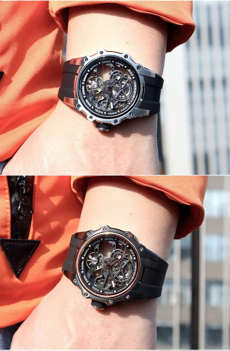 MEGIR Automatisk Mekanisk Herrklocka – Skeleton Dial