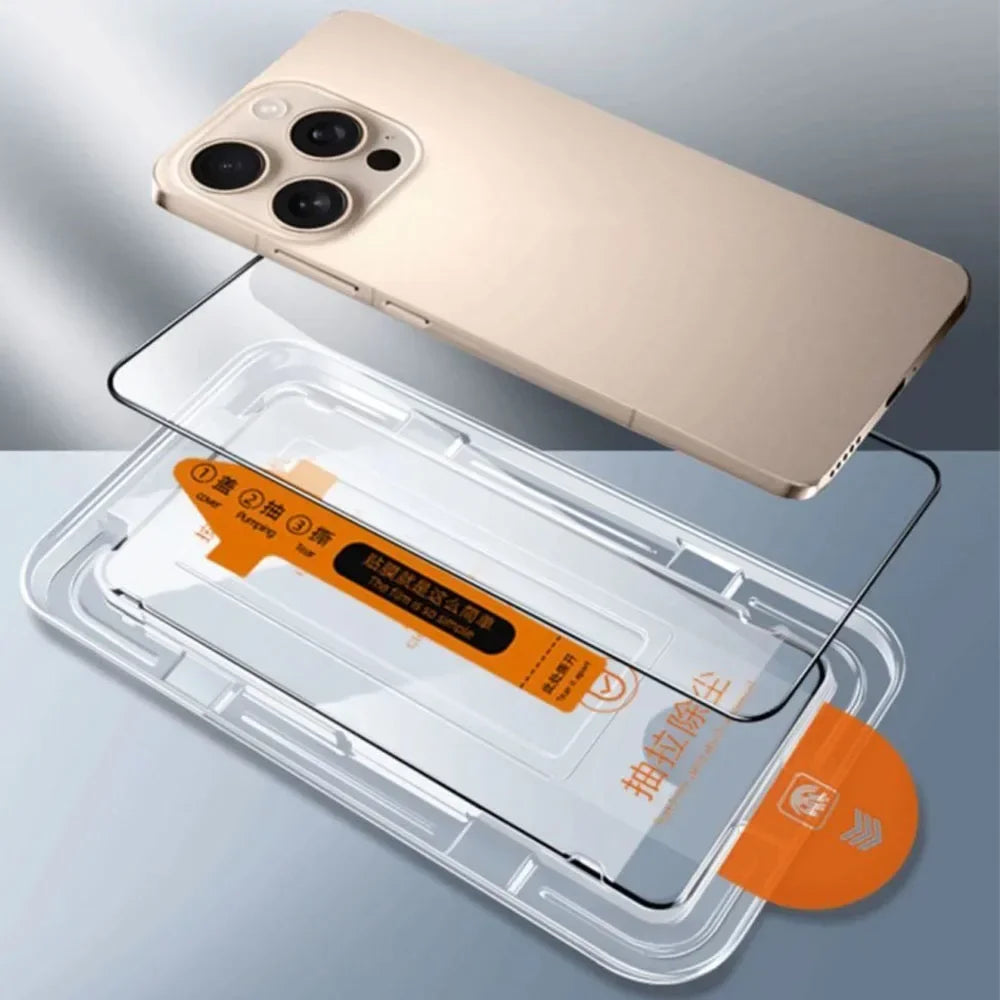 BAPPSUS – Dammfritt skärmskydd i härdat glas för iPhone 16 & 17-serien