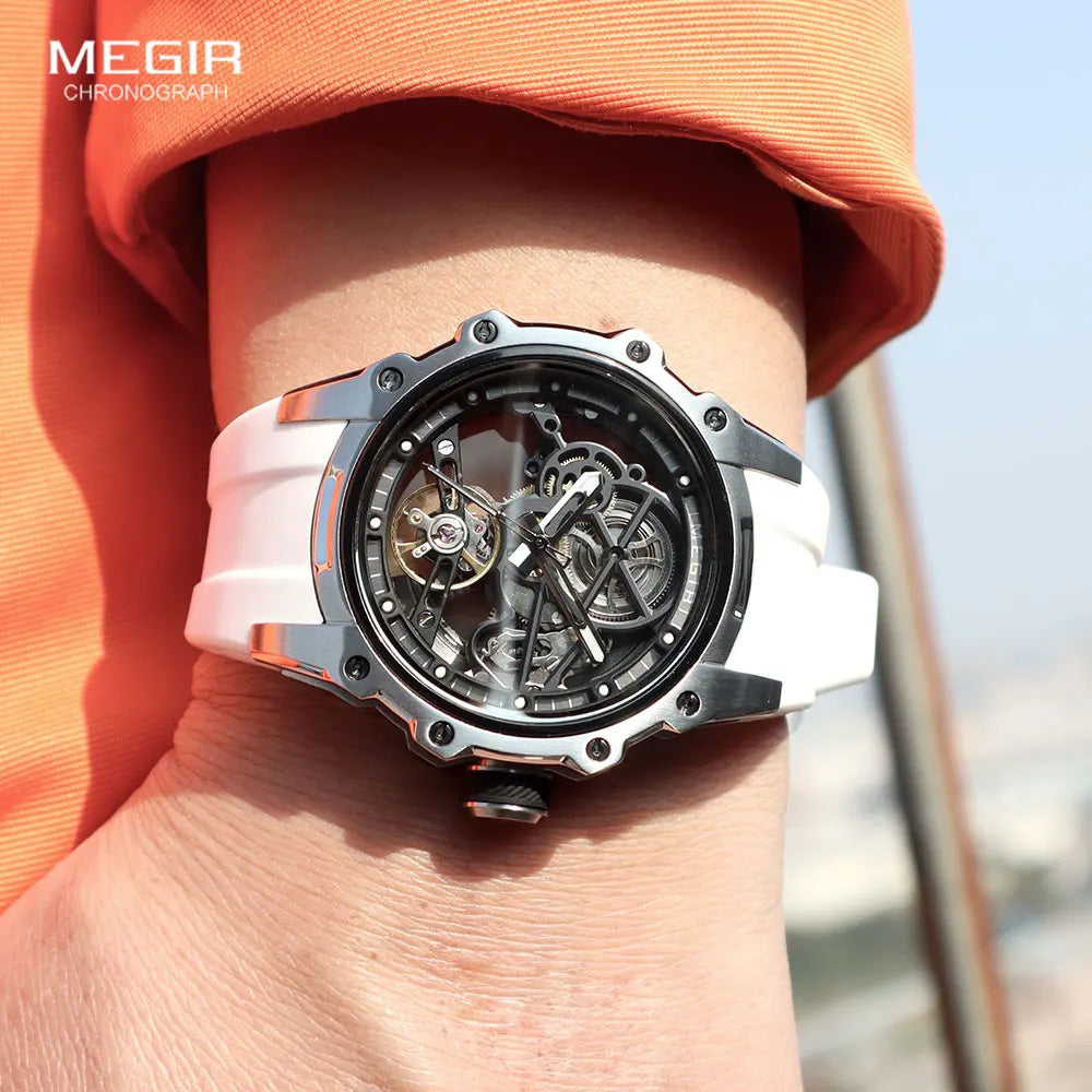 MEGIR Automatisk Mekanisk Herrklocka – Skeleton Dial
