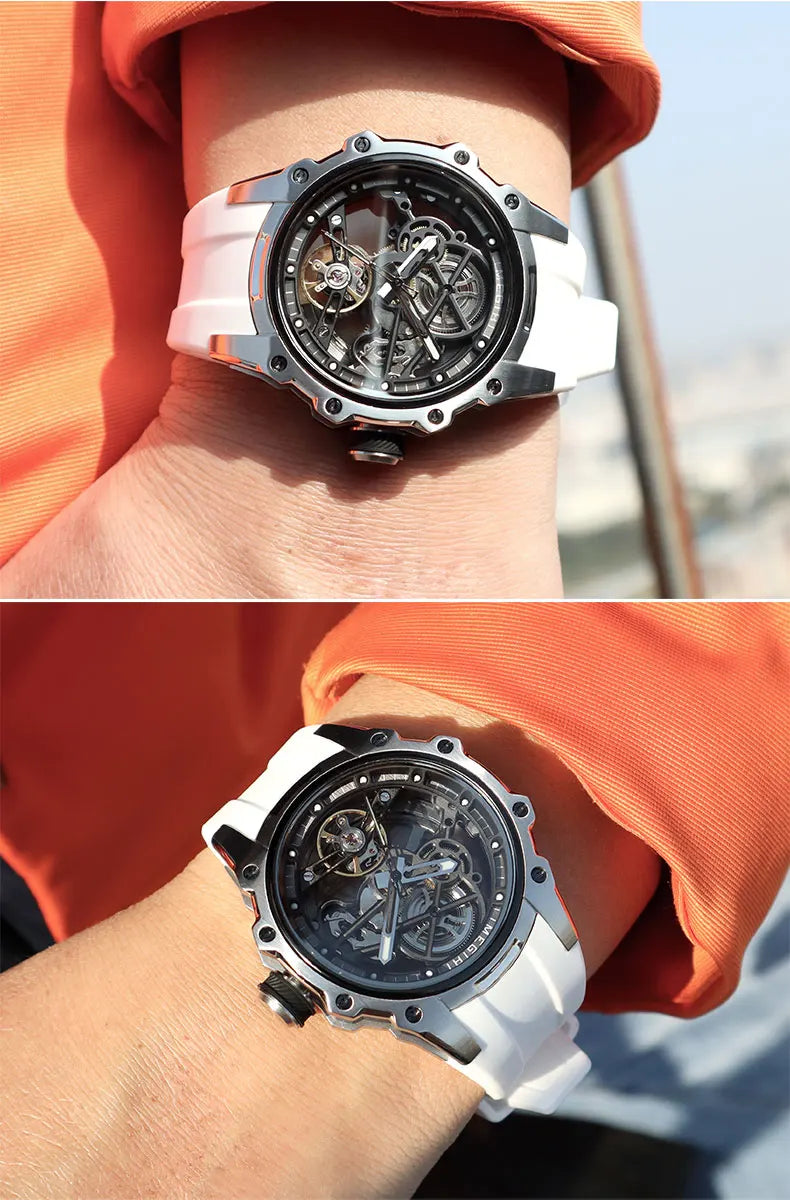 MEGIR Automatisk Mekanisk Herrklocka – Skeleton Dial