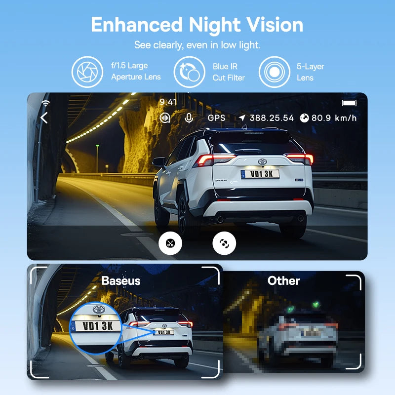 Baseus VD1 – Bilkamera 3K med GPS/Galileo & superkondensator