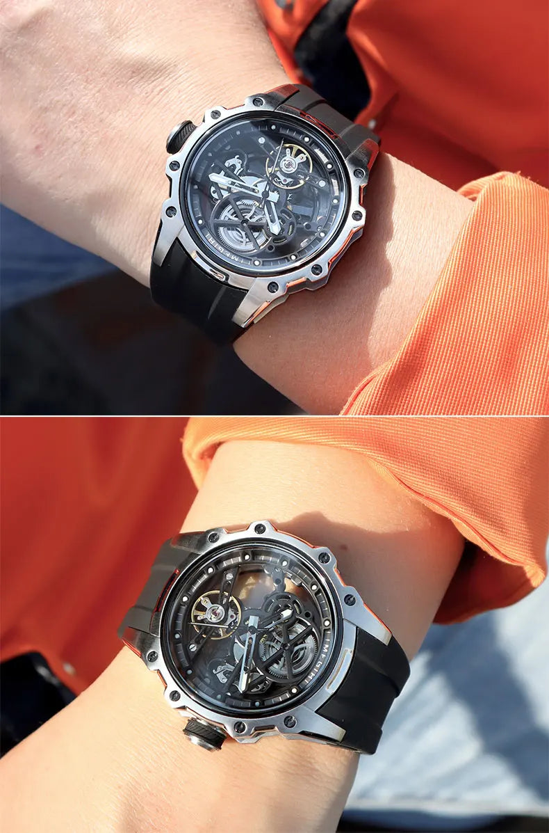 MEGIR Automatisk Mekanisk Herrklocka – Skeleton Dial