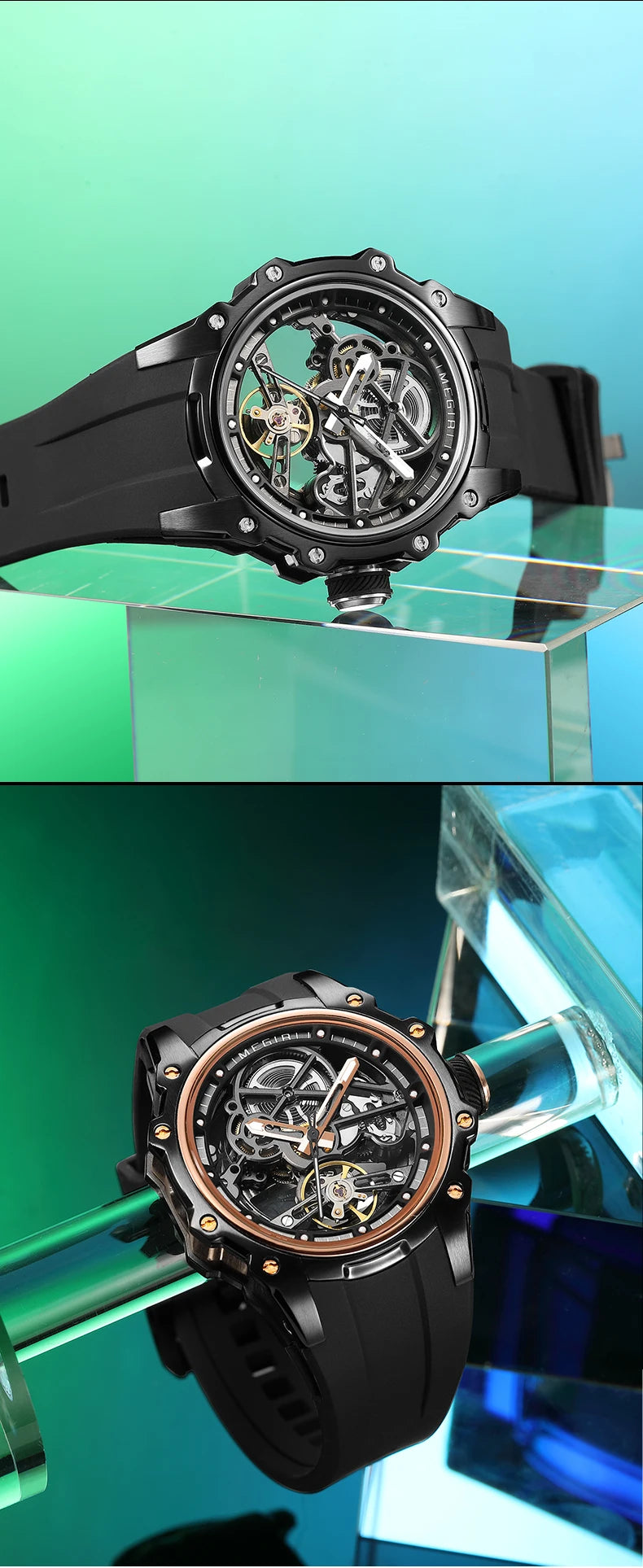 MEGIR Automatisk Mekanisk Herrklocka – Skeleton Dial