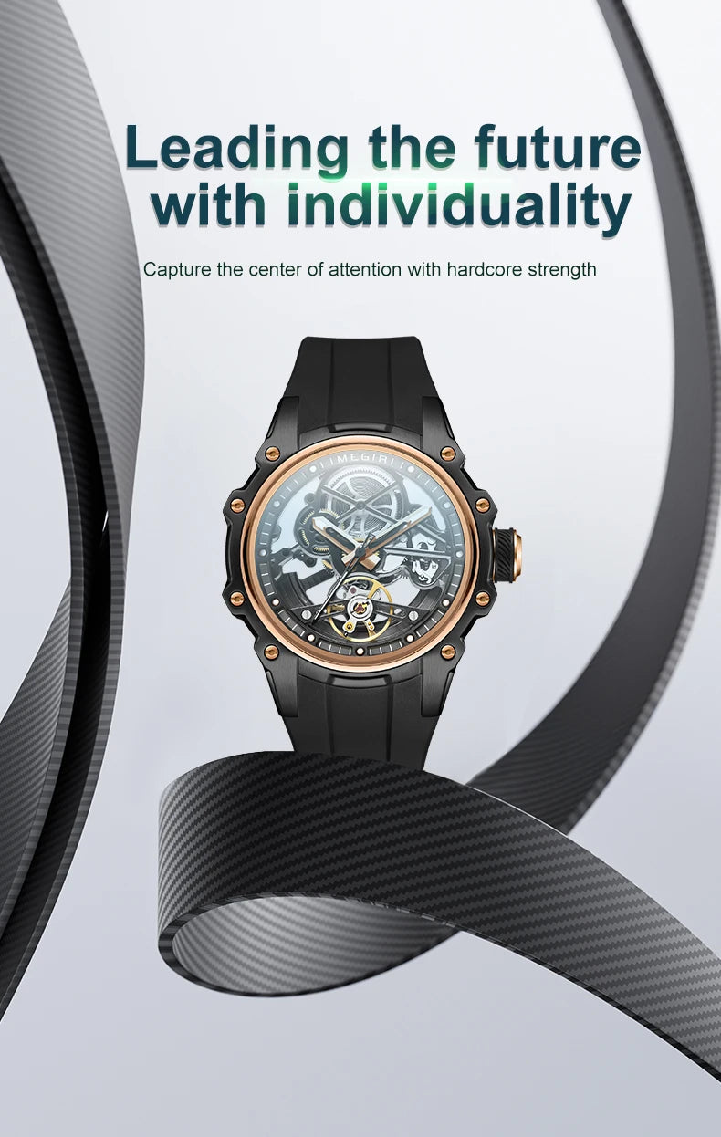 MEGIR Automatisk Mekanisk Herrklocka – Skeleton Dial