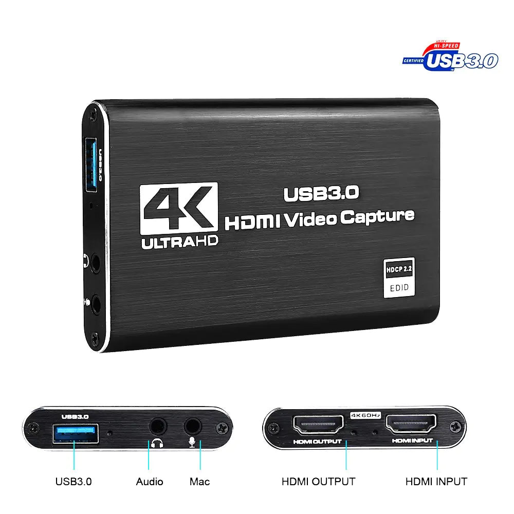 4K HDMI Capture Card with USB 3.0 for Streaming